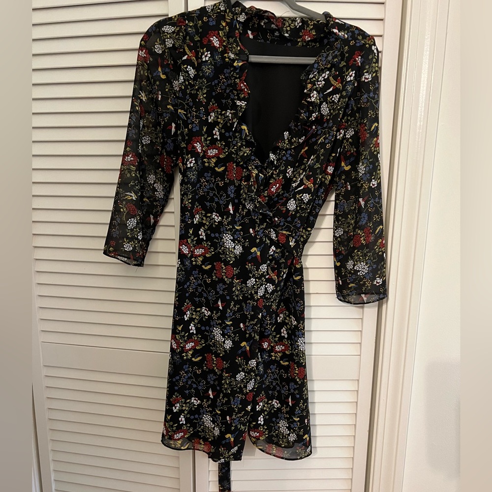 Madewell Floral Wrap Dress- xs